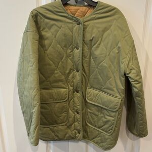 Sézane Reversible Khaki Farel Jacket Size 42/US 8